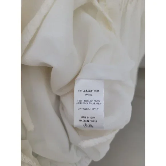 ASTR The Label Balboa Off-Shoulder White Peasant Top Blouse Women's Small - Picture 5 of 5